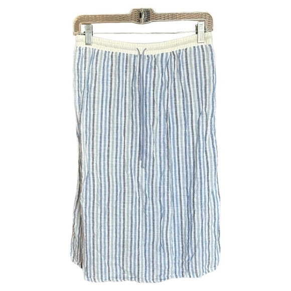 Sita Murt blue and white striped linen midi length skirt - Picture 3 of 8